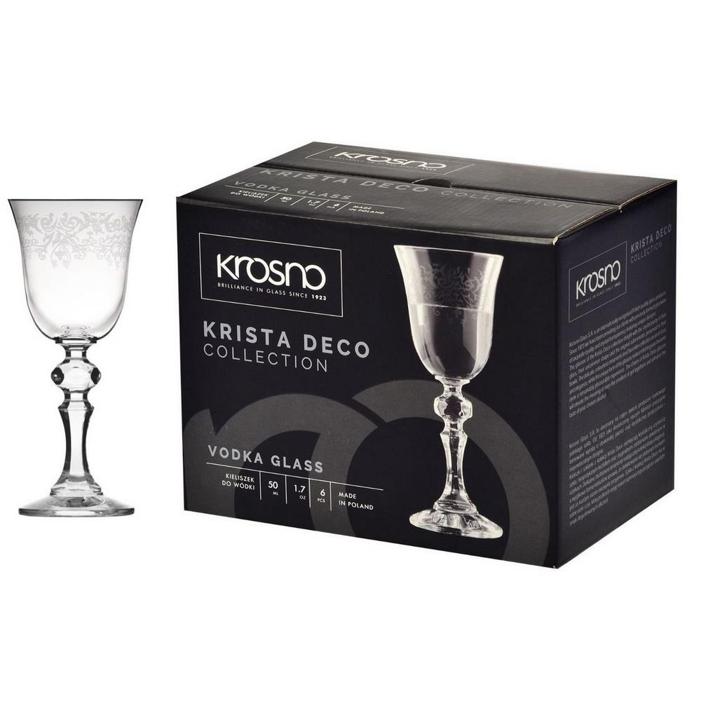 Kieliszki do wódki 50ml 6szt Krosno Krista Deco