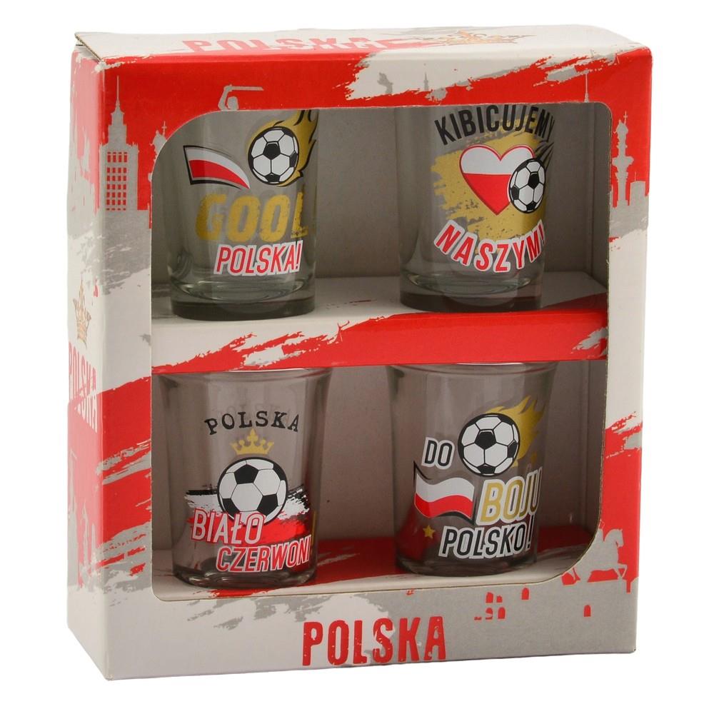 Kieliszki do wódki 35ml 4szt Junior Piłka Nożna Mix