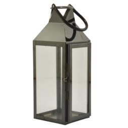 Lampion metal/szkło Latarnia 35cm czarny FF9982