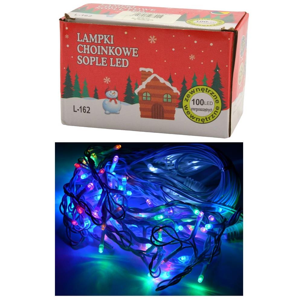 Lampki choinkowe sople 100 LED multikolor