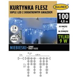 Lampki choinkowe 100 LED kurtyna niebieska sople