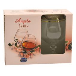 Kieliszki do brandy 400ml 2szt Angela zdobione Bohemia