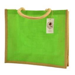 Torba na zakupy z juty front zielony 40x35x15cm