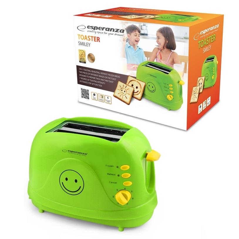 Toster Esperanza Smiley obrazki 750W zielony