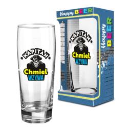 Szklanka do piwa 500ml i Happy Beer "Kapitan Chmiel wzywa!"