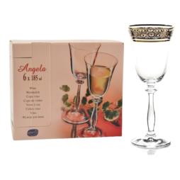 Kieliszki do wina 185ml 6szt Angela zdobione Bohemia