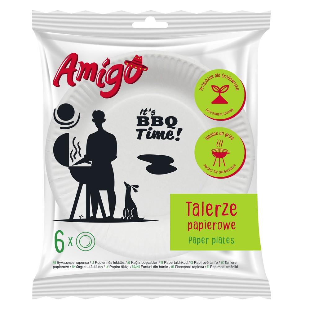 Talerze papierowe 18cm 6 sztuk Amigo