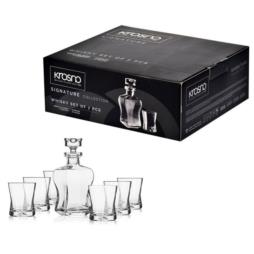 Karafka 500ml +6 szklanek 290ml do whisky Krosno Signatury