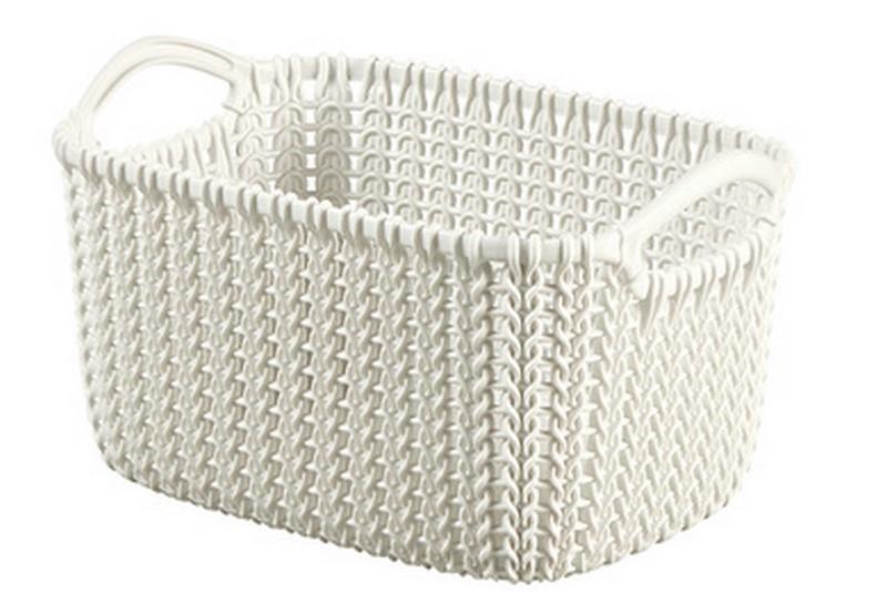 Koszyk Knit 25x17,5x14cm 3L XS ażur prostokąt krem