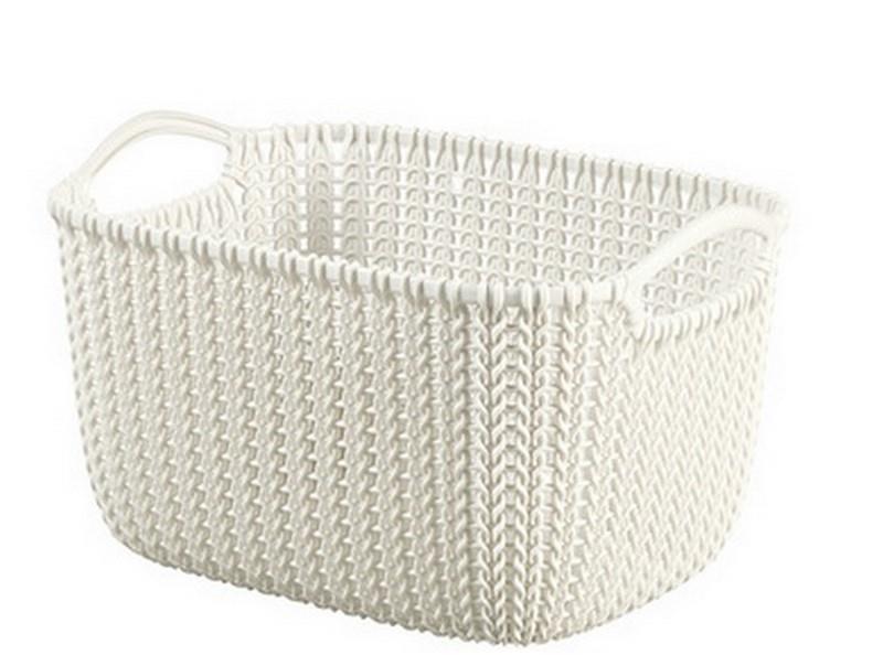 Koszyk Knit 30x22x17cm 8L S ażur prostokąt krem