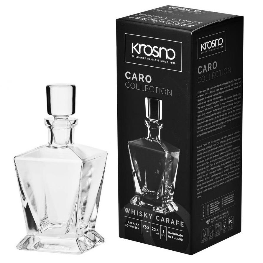 Karafka szklana 0,75L Krosno Caro do whisky