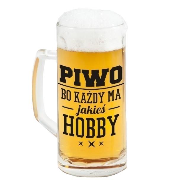 Kufel szklany 500ml "Piwo bo każdy ma jakieś hobby"