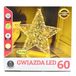 Lampki 60 LED gwiazda biała 28cm