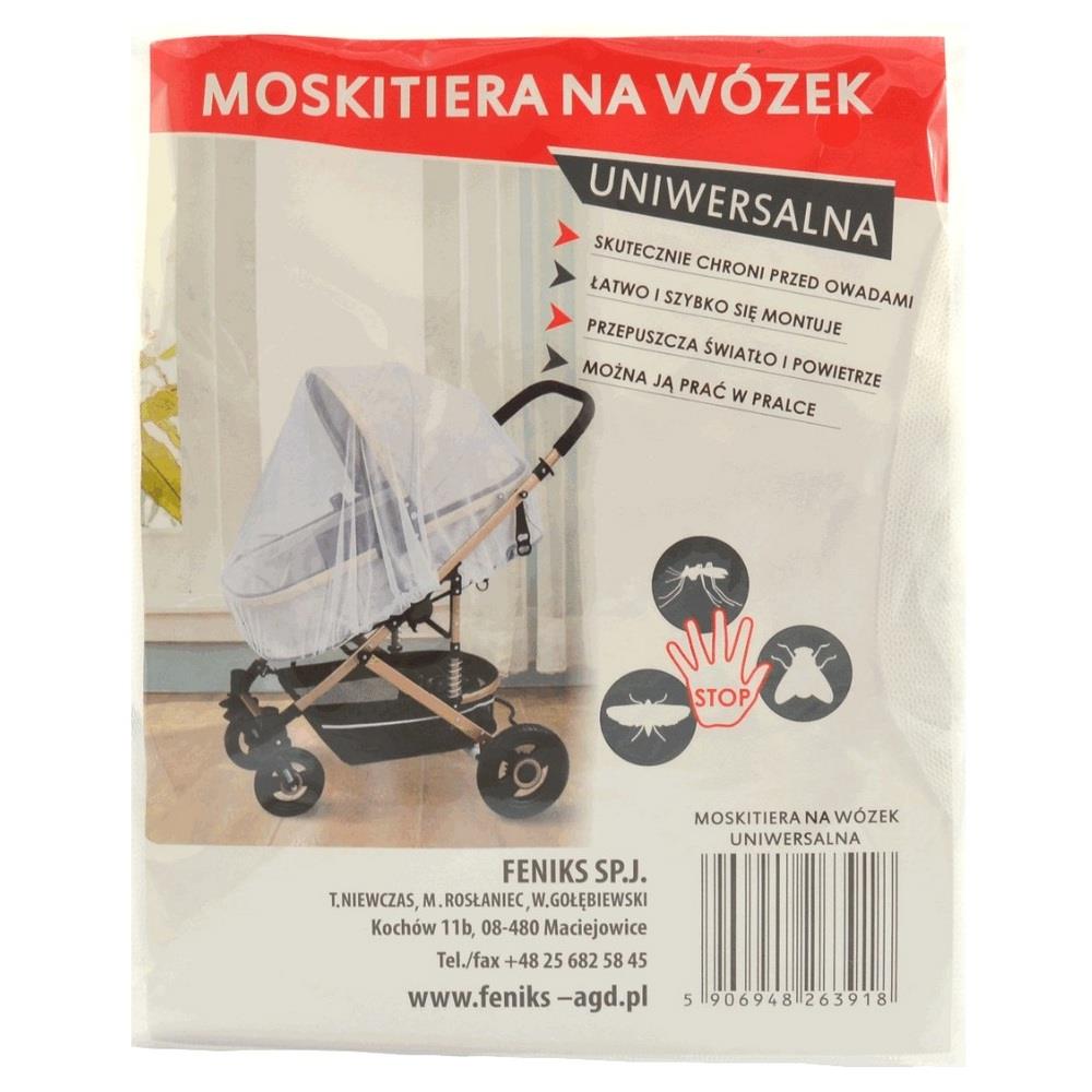 Moskitiera na wózek uniwersalna biała