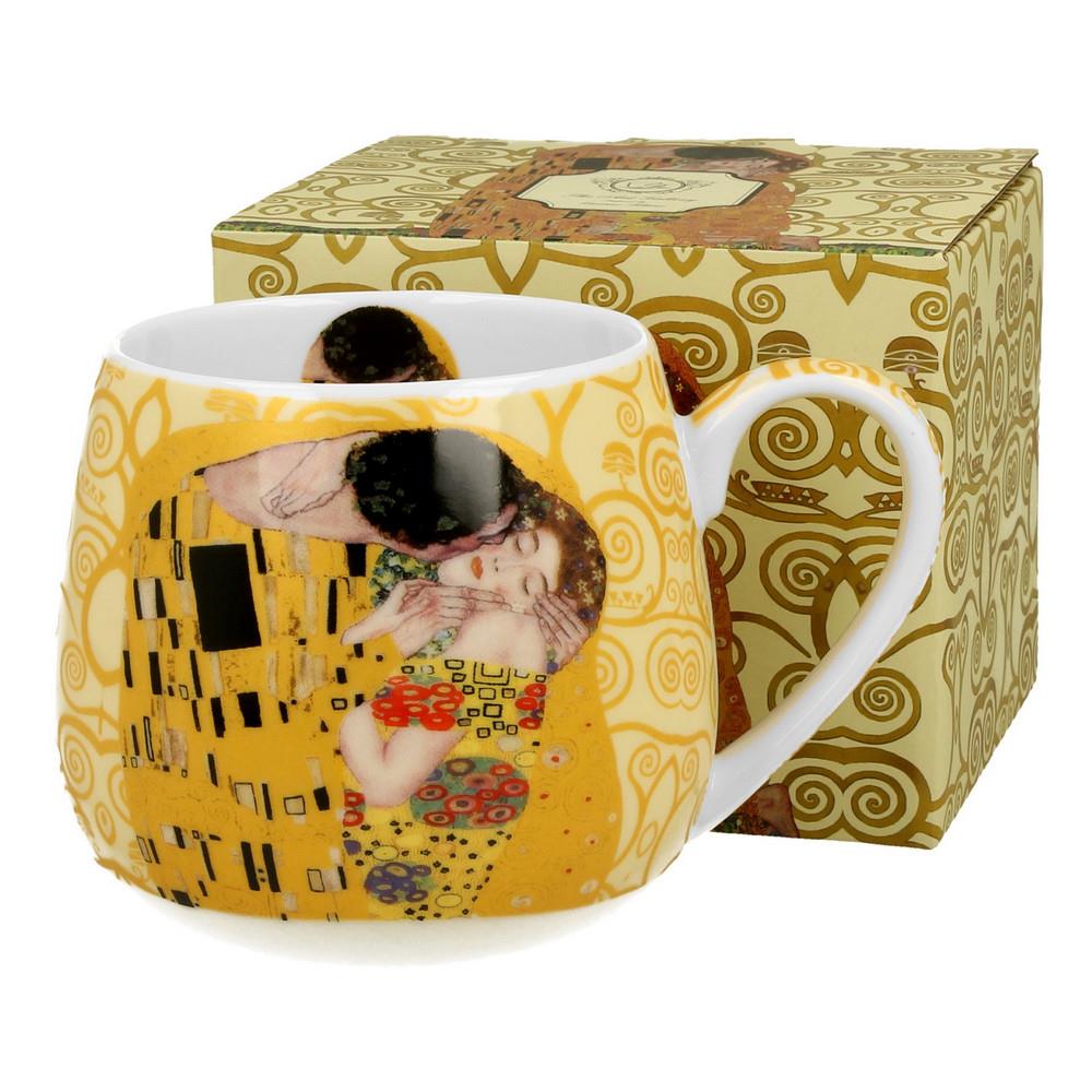 Kubek ceramiczny 430ml Baryłka Klimt The Kiss Ecru-G