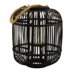 Lampion wiklinowy Lucie Black 36x29cm czarny