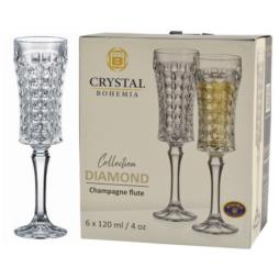 Kieliszki do szampana 120ml 6szt Diamond Bohemia