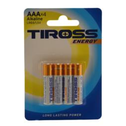 Baterie Tiross 4szt AAA LR03 1,5V alkaline