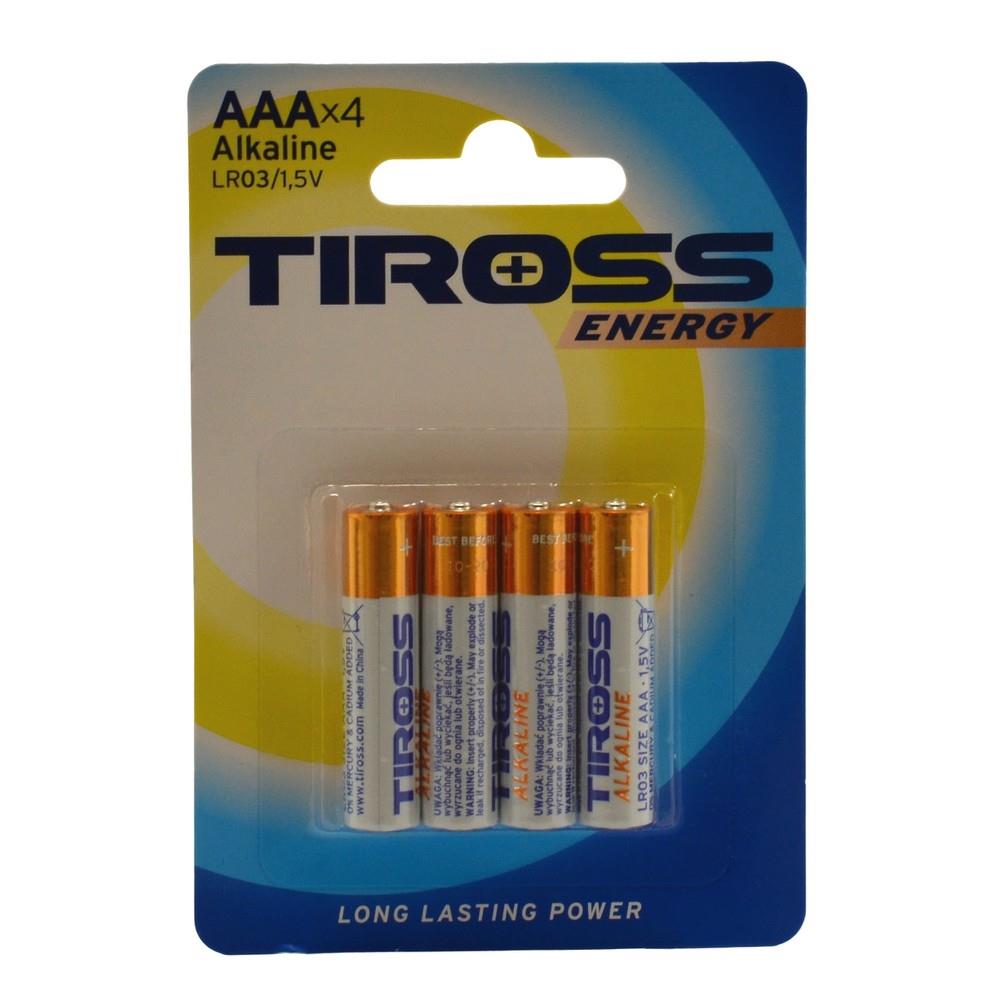 Baterie Tiross 4szt AAA LR03 1,5V alkaline