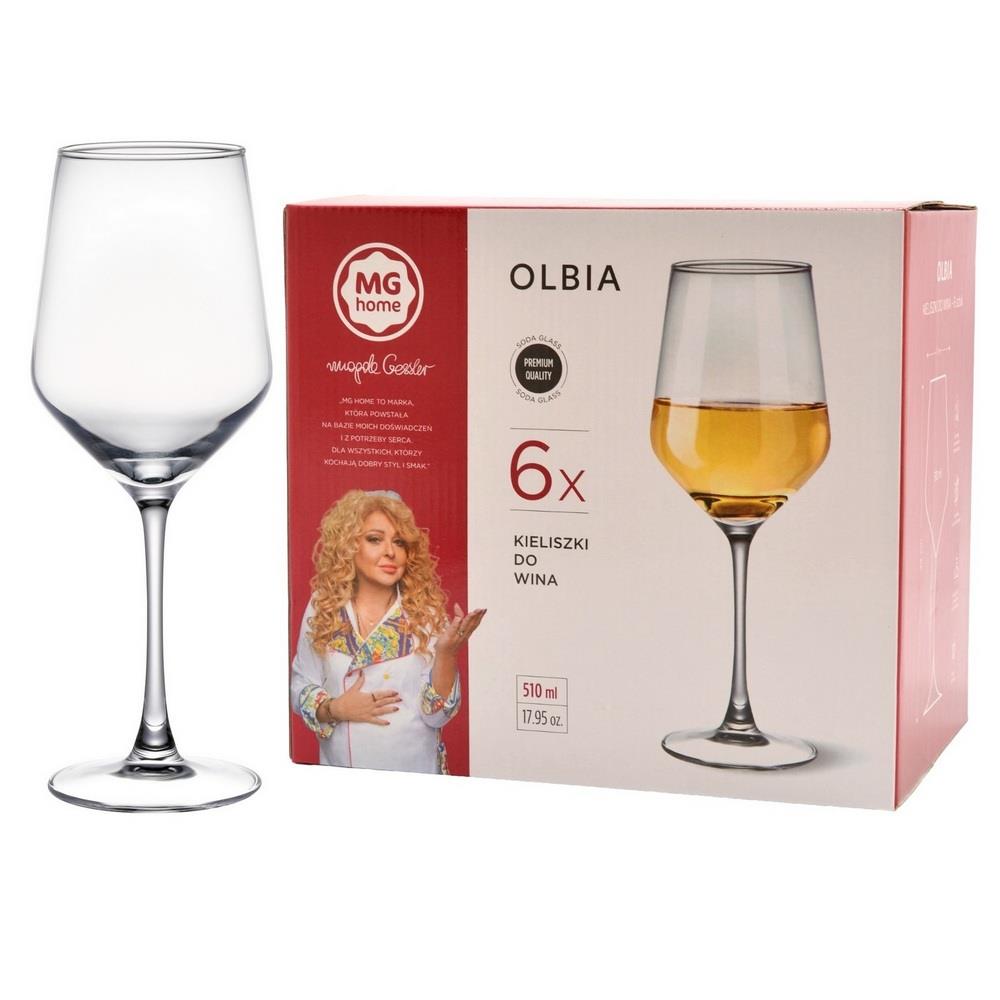 Kieliszki do wina białego 510ml 6 sztuk MG Home Olbia