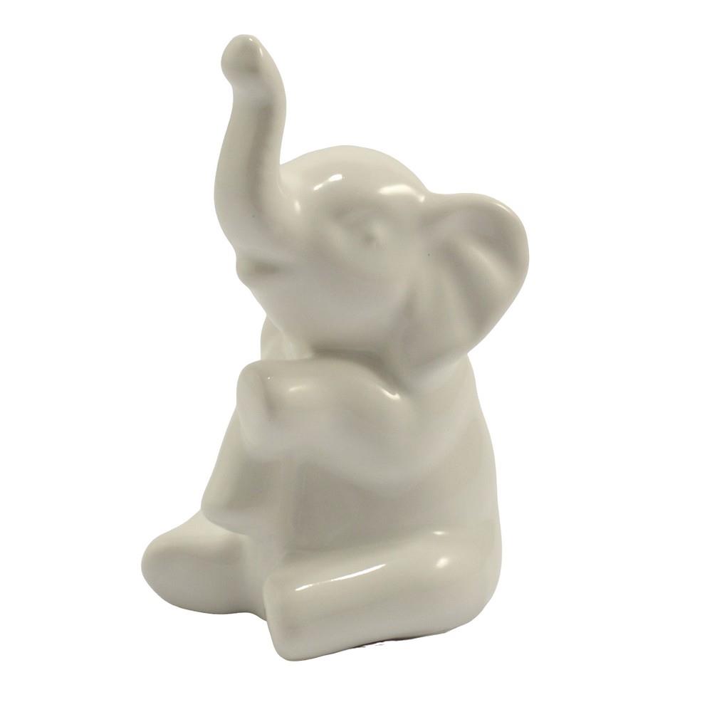 Figurka Słoń 15cm biały ceramiczna C-547sb