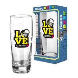 Szklanka do piwa 500ml i Happy Beer "Love Pifffko"