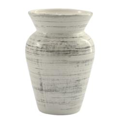 Wazon ceramiczny Baryłka biało-czarny 20x13cm W49