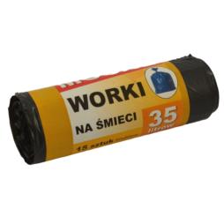 Worki na śmieci 35L 15szt czarne mocne