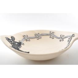 Patera ceramiczna Sou Silver Liść 34cm