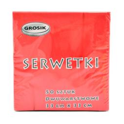 Serwetki 33x33/50szt czerwone