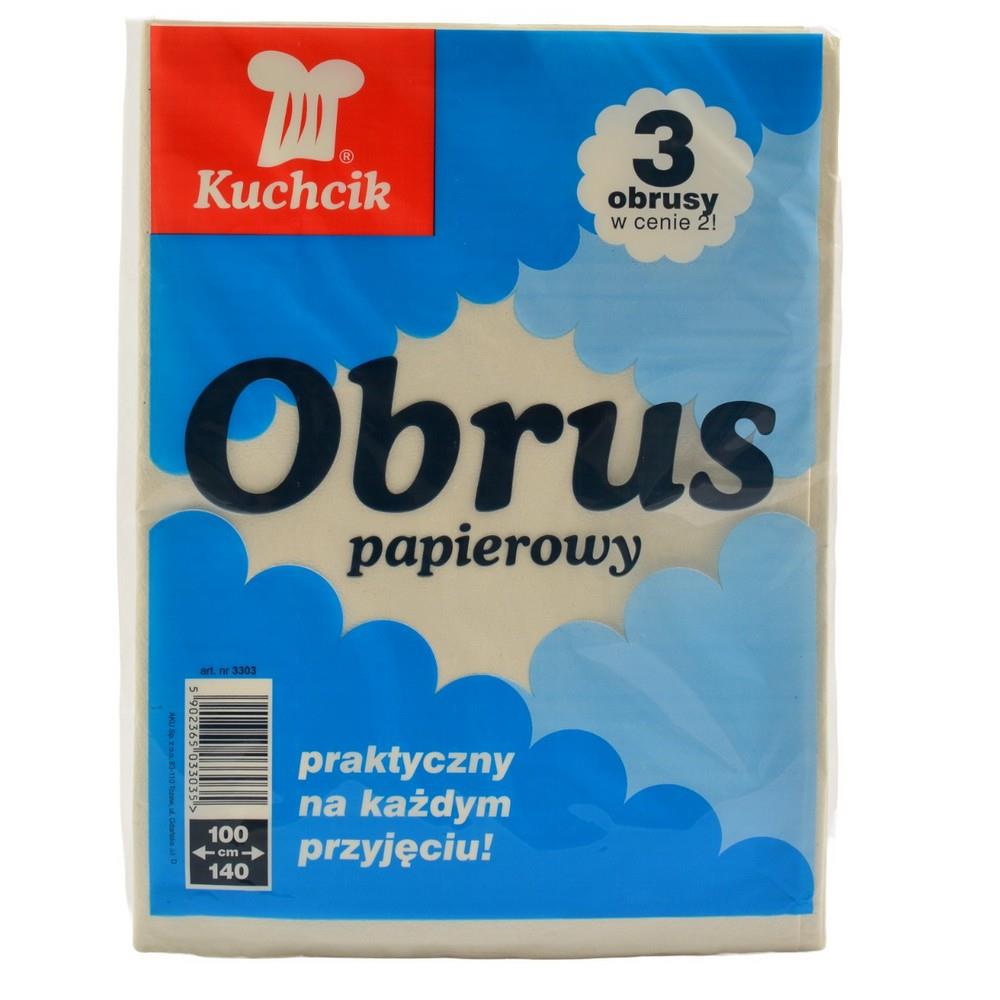 Obrus papierowy 100x140cm biały 3 sztuki