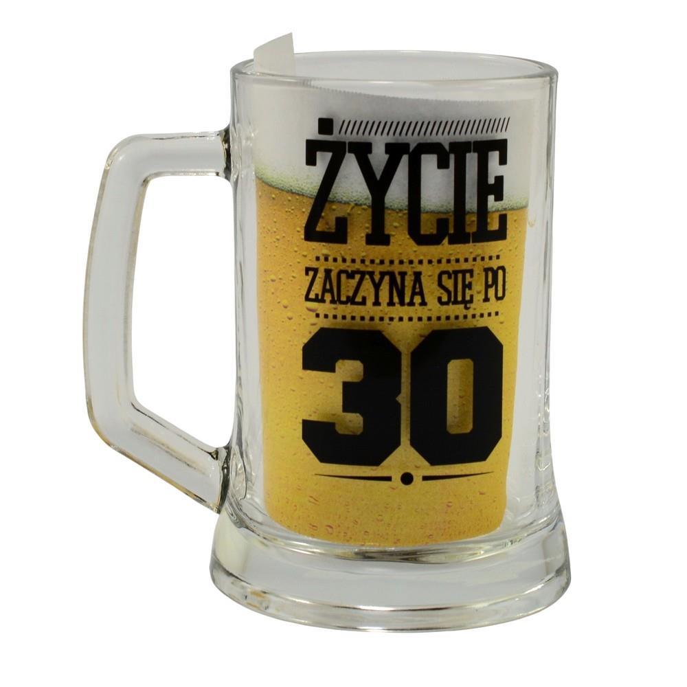 Kufel szklany 500ml "Życie zaczyna się po 30"