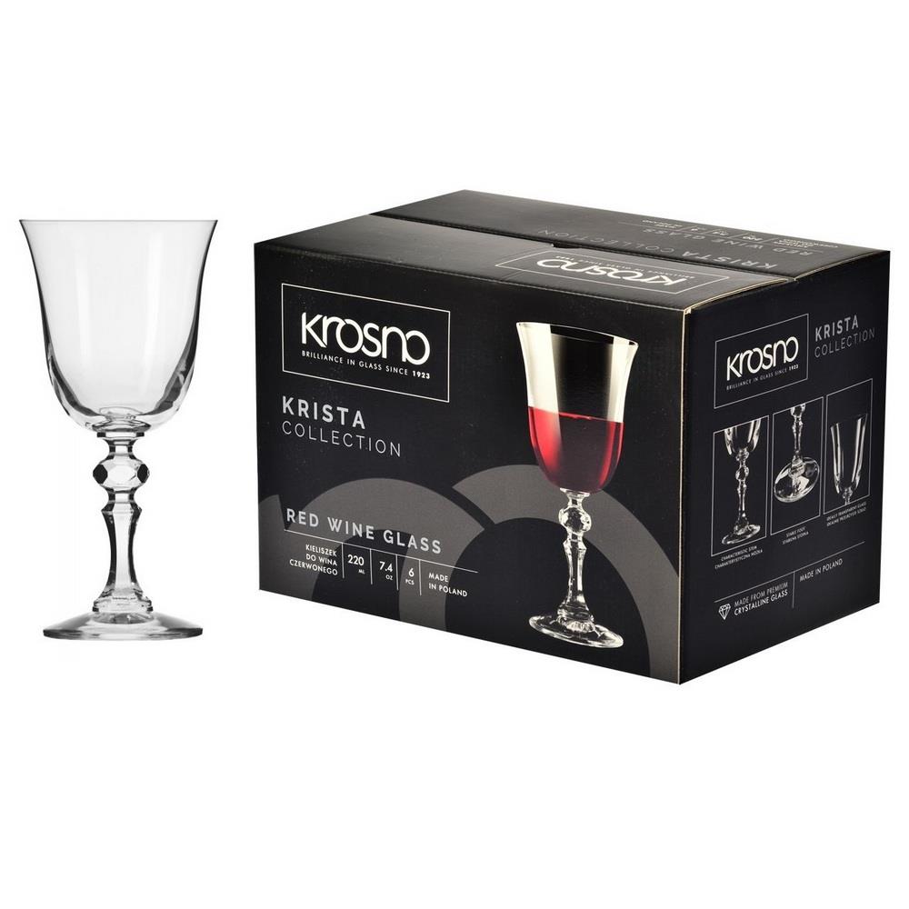 Kieliszki do wina 220ml 6szt Krosno Krista