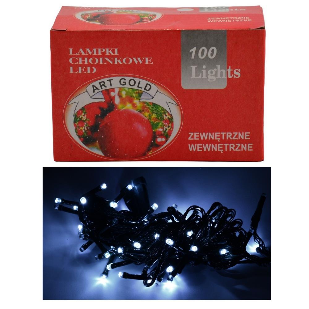 Lampki choinkowe 100 LED białe zimne