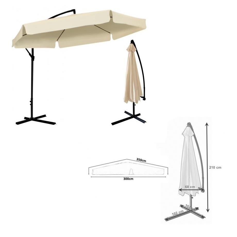 Parasol ogrodowy 3m Banana beż 2866