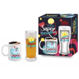 Kubek 300ml +szklanka 220ml Dzień Dziadka Dla super Dziadka