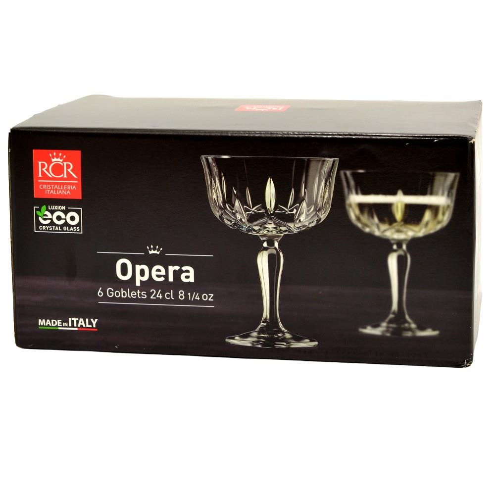 Kieliszki do szampana 240ml 6szt Opera płaski RCR