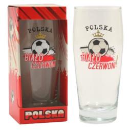 Szklanka 500ml do piwa Polska Biało-Czerwona