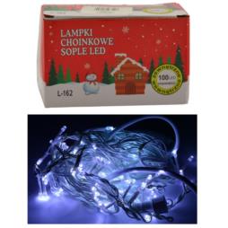 Lampki choinkowe sople 100 LED białe zimne