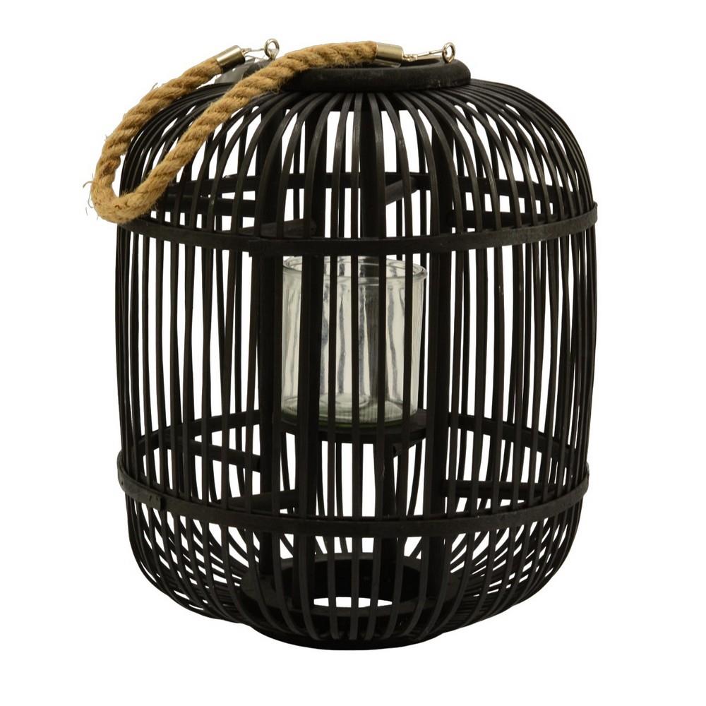 Lampion wiklinowy Lucie Black 36x29cm czarny