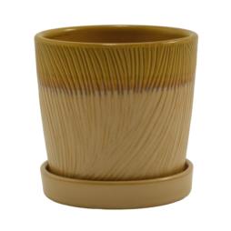 Doniczka-osłonka ceramiczna z podstawką 12,5cm ASC23225 mix