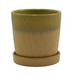 Doniczka-osłonka ceramiczna z podstawką 12,5cm ASC23225 mix