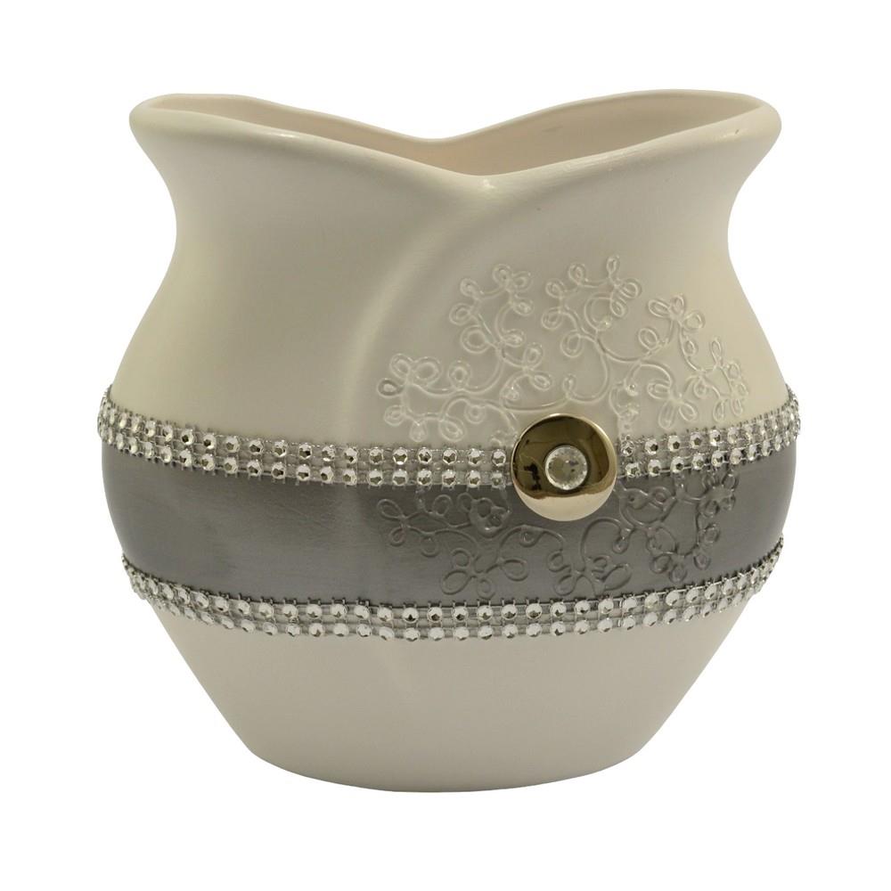 Wazon ceramiczny 16cm Tulipan szeroki C-372p pasek