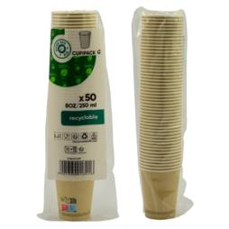 Kubki papier Kraft 250ml 50 sztuk