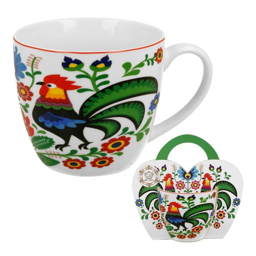 Kubek ceramiczny 460ml Koguty Folk