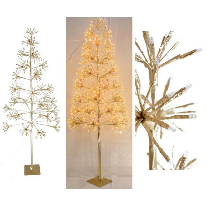 Drzewko choinka 180cm LED złote maxi 449