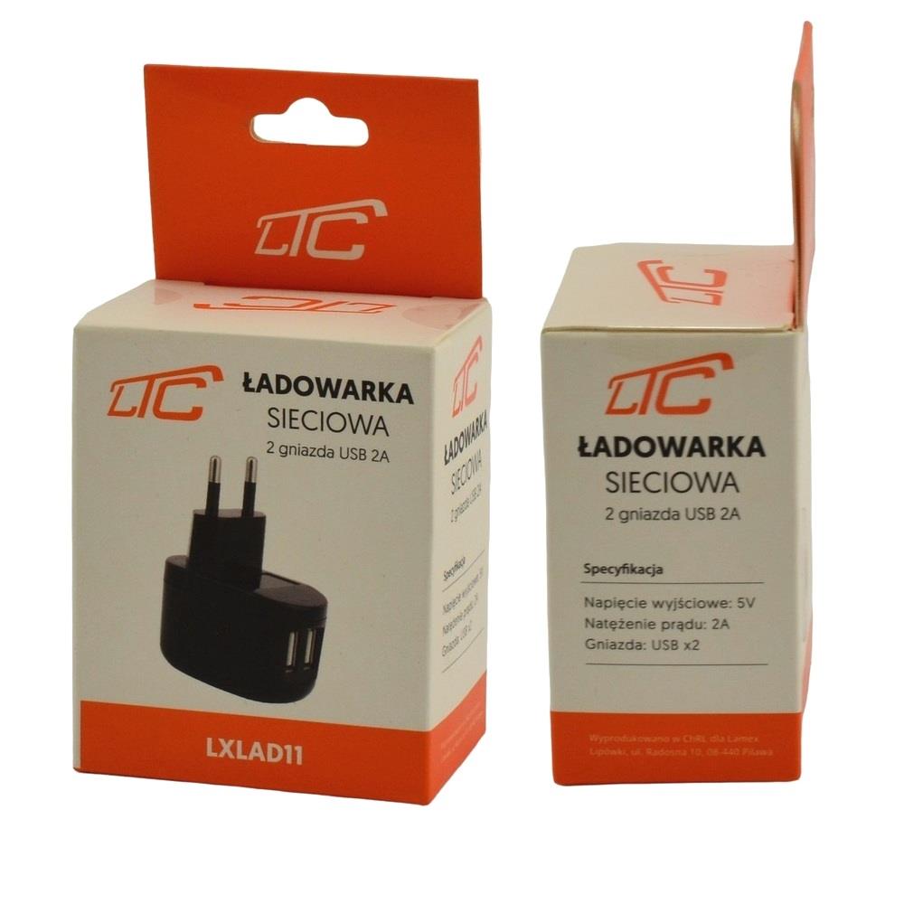 Ładowarka sieciowa LTC 5V/2A 2xUSB