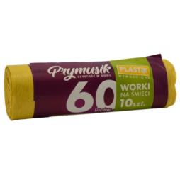 Worki na śmieci 60L 10szt żółte Prymusik