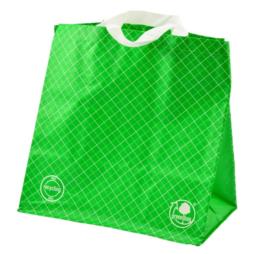 Torba na zakupy PP Greenbag kratka czarna/zielona 34x34x22cm mix