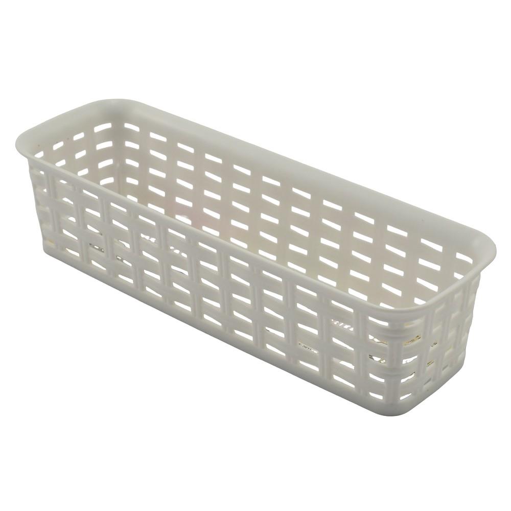 Koszyk plastikowy rattan 24x8x6cm biały